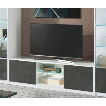 Giada Tv meubel 157cm wit mat - front grijs oxide mat