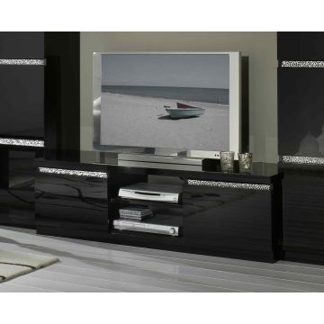 Roma cromo Tv meubel 150 zwart-zwart