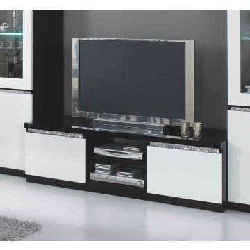 Roma cromo Tv meubel 150 zwart-wit